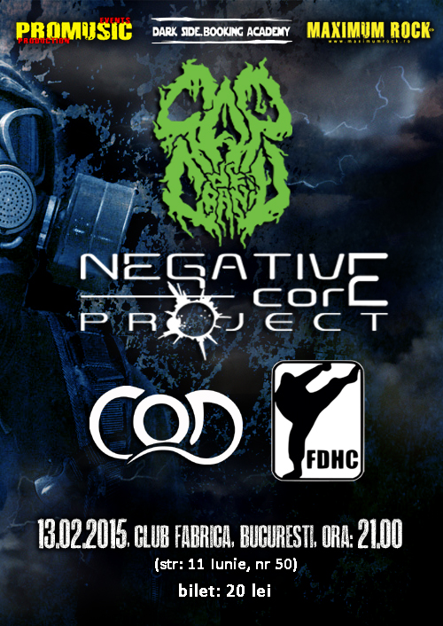 Cap de Craniu, Negative Core Project, COD si First Division va invita la concertul din Club Fabrica de pe 13 februarie 2015